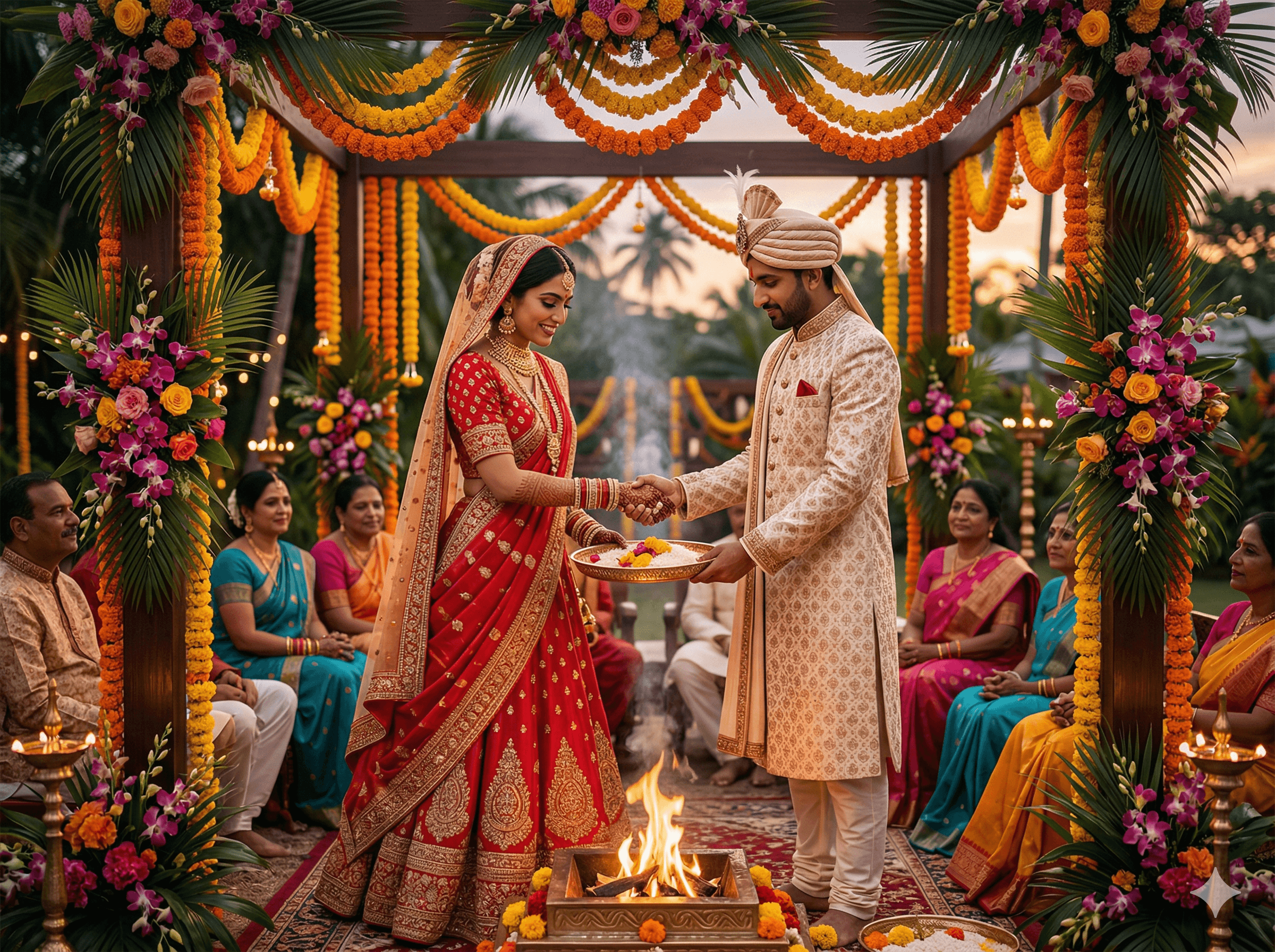 Divya & Rajan: A Golden Hindu Ceremony in Port of Spain